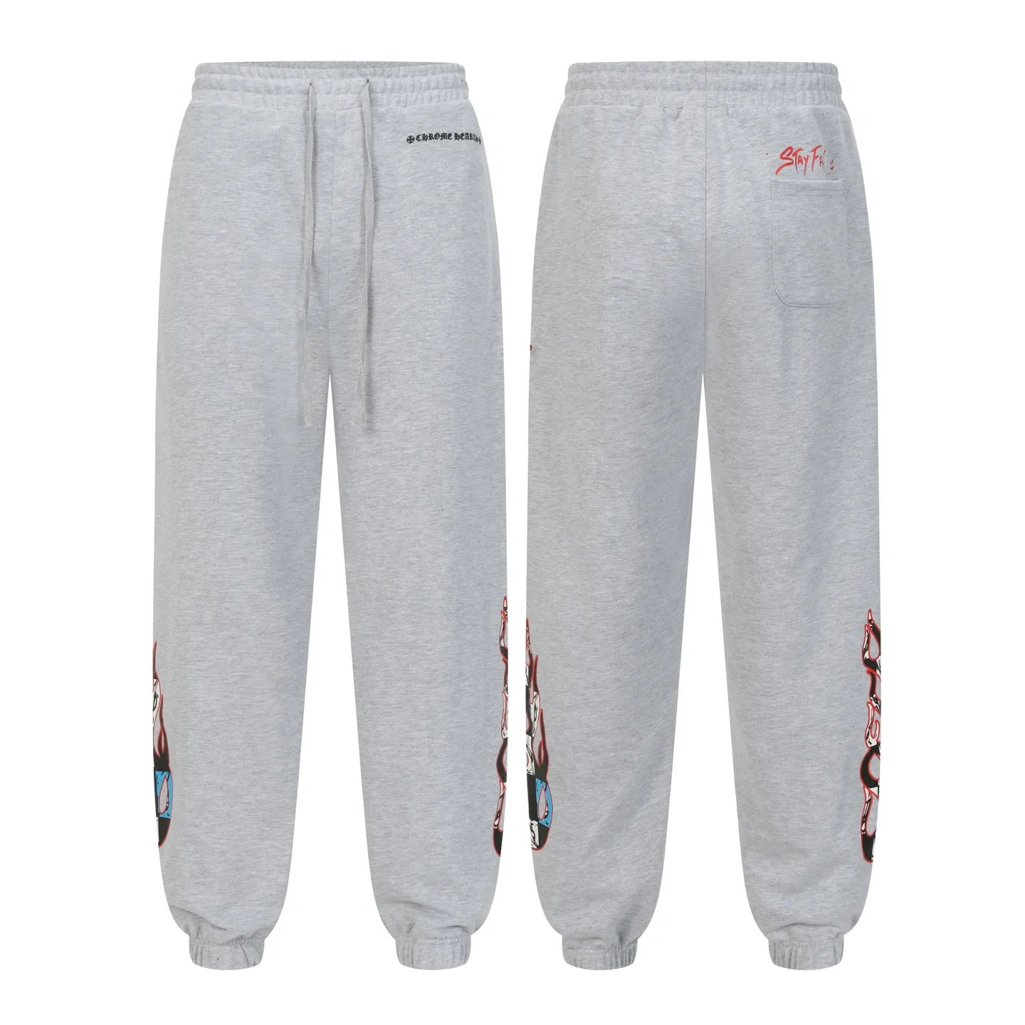 P270 #W5006 Cross-border model. Those who pursue quality, please do not place an order. -Chrome Hearts/Chrome Hearts Flame🔥Sanskrit letter printed trousers, casual pants and sweatpants -High weight, high density and high quality. The wool is soft, delicate and skin-friendly. It feels soft and silky. It has excellent warmth and skin-friendly properties.
